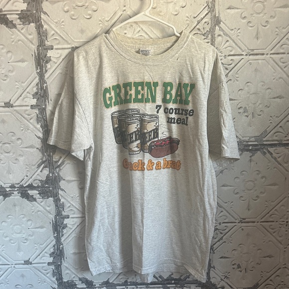 Gildan Other - Vintage Green Bay packers Wisconsin funny nfl brats and beer Graphic Men's Shirt